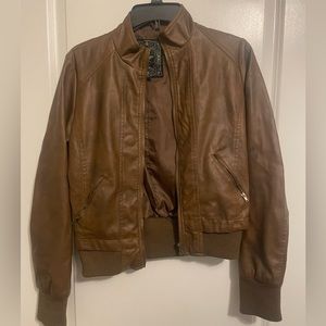 Brown faux leather jacket